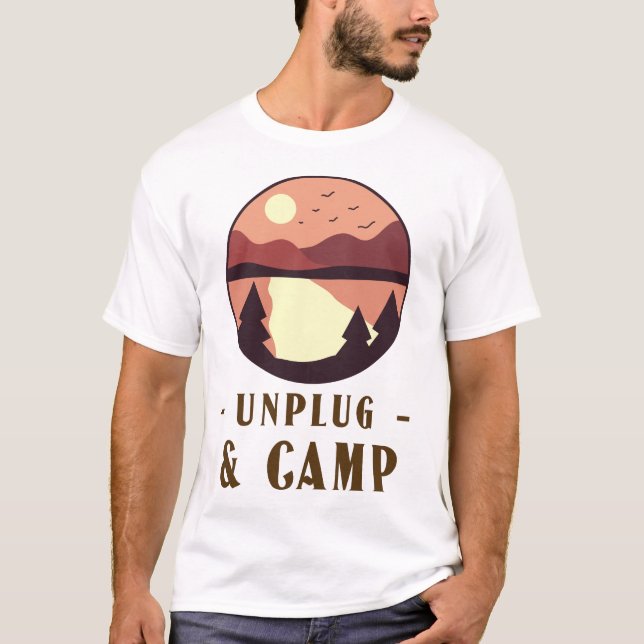 Camiseta Retiro de Acampamento Desconecte & Acampe (Frente)