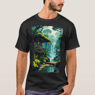 Camiseta Retiro de cachoeira serenidade tropical