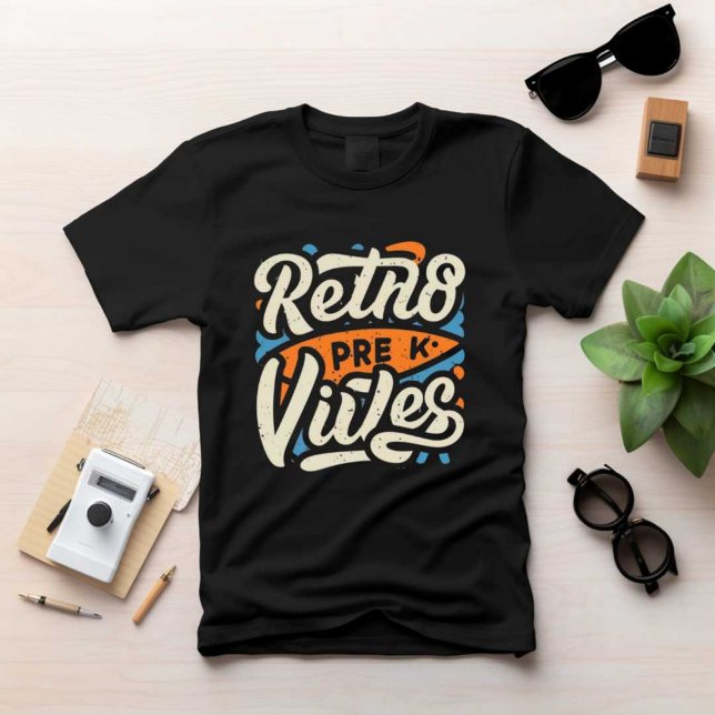 Camiseta Retns Pre Vibes Imprimidos Homens Negros Modernos (Criador carregado)