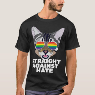 Camiseta Reto Contra o Ódio Gato Vintage Orgulho Gay