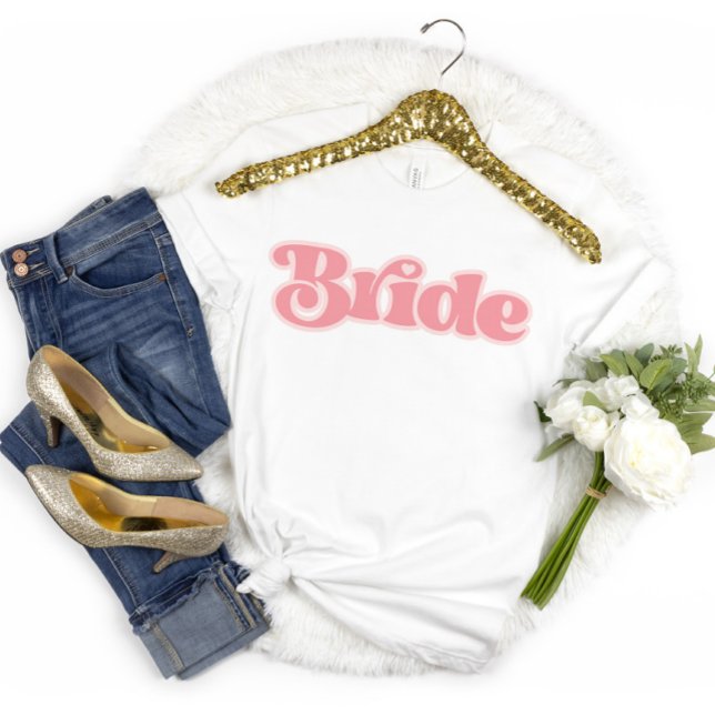 Camiseta Reto Script Bachelorette Bride T-Shirt (Criador carregado)