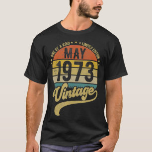Camiseta Reto Vintage 48º aniversário, Nascer em maio de 19