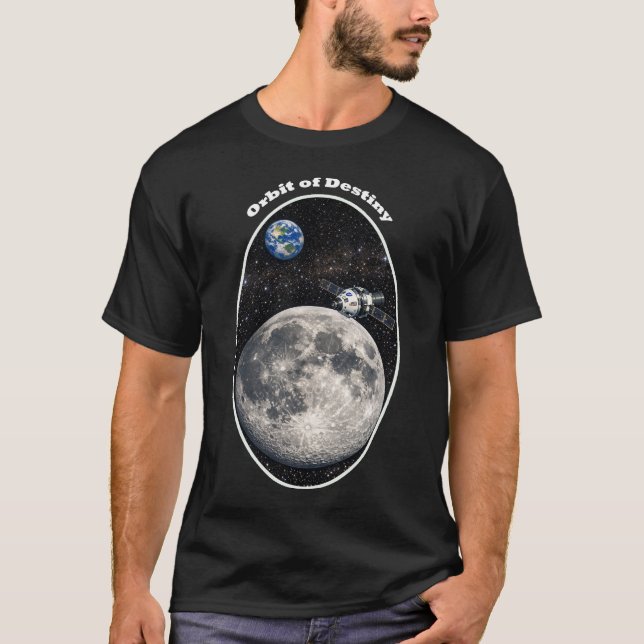 Camiseta Retornar à Lua com Espaçonave e Terra URM (Frente)