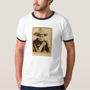 Camiseta Retrato 1918 de Tom Mix com o rifle para o filme