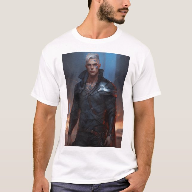 Camiseta Retrato altamente detalhado de um antigo não binár (Frente)