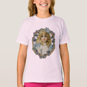 Camiseta Retrato Antigo de Menina Menina Bonita