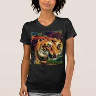 Camiseta Retrato Artístico Snarling Tiger