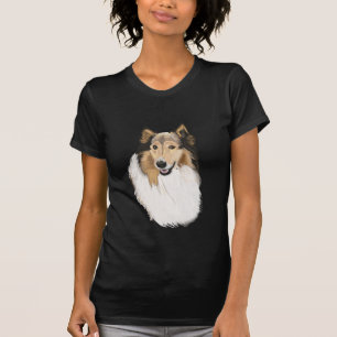Camiseta Retrato áspero do Collie