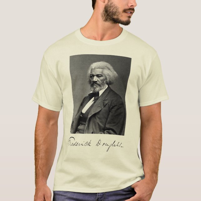 Camiseta Retrato & assinatura de Frederick Douglass (Frente)