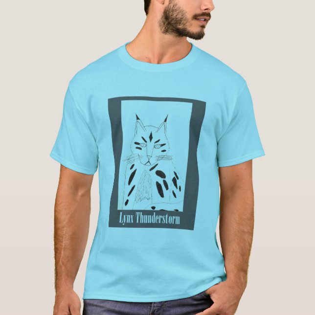 Camiseta Retrato Azul Lynx (Frente)