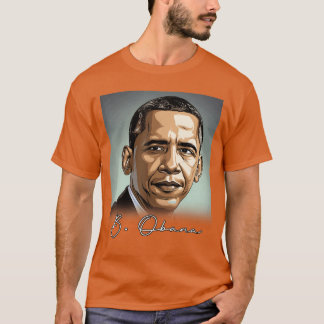 Camiseta Retrato Barack Obama Patriótico