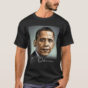 Camiseta Retrato Barack Obama Presidente Patriótico