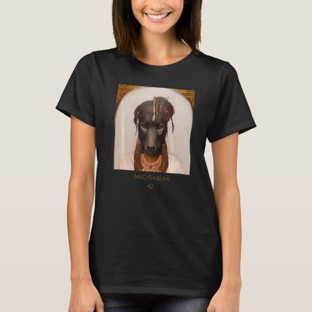 Camiseta Retrato bonito de um cão antigo, fofinho, como Cl (Frente)