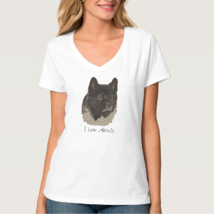 Camiseta retrato bonito do cão de akita do japonês com