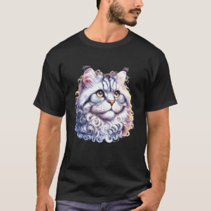 Camiseta Retrato Caprichoso de Gato Siberiano