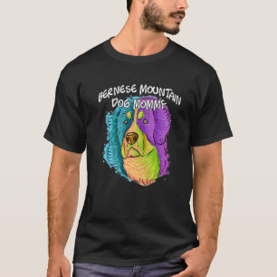 Camiseta Retrato Colorido Cachorro da Montanha Bernese Mamã