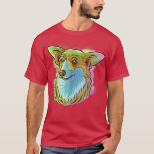 Camiseta Retrato Colorido de Arte Pop Corgi Cachorro Mãe Mã