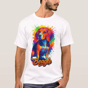 Camiseta Retrato Colorido de Beagle em Pop Art – Retrato Vi
