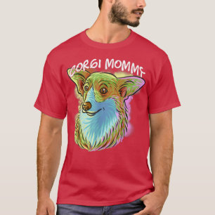 Camiseta Retrato Colorido de Pop, Corgi, Cachorro, Mãe, Mam