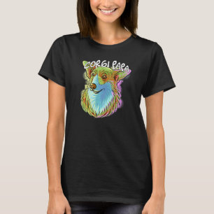 Camiseta Retrato Colorido de Pop e Arte Corgi Pai Papá Fath