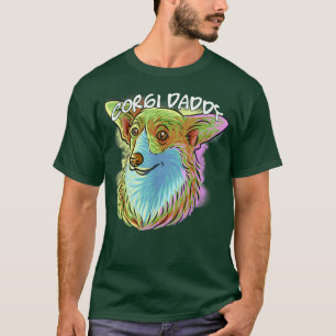Camiseta Retrato Colorido de Pop, Retrato Corgi, Pai Pais D