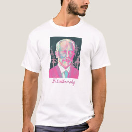 Camiseta Retrato Colorido de Tchaikovski com Bailarinos