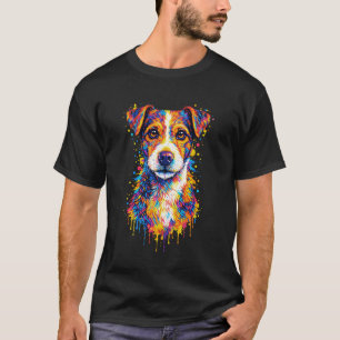 Camiseta Retrato Colorido do Cão Jack Russell Terrier