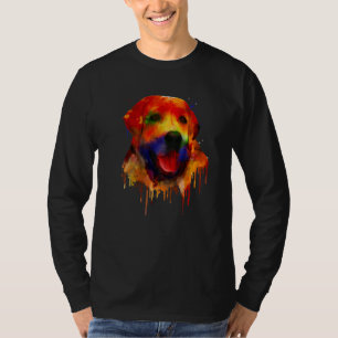 Camiseta Retrato Colorido do Labrador Retriever Salpico Lab