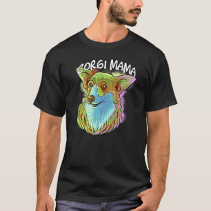 Camiseta Retrato Colorido Pop Corgi Mãe Dia das Mães M