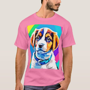 Camiseta Retrato Colorido: Pup Colorido