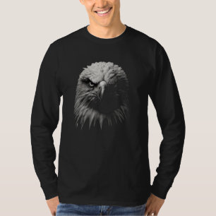 Camiseta Retrato da águia em preto e branco