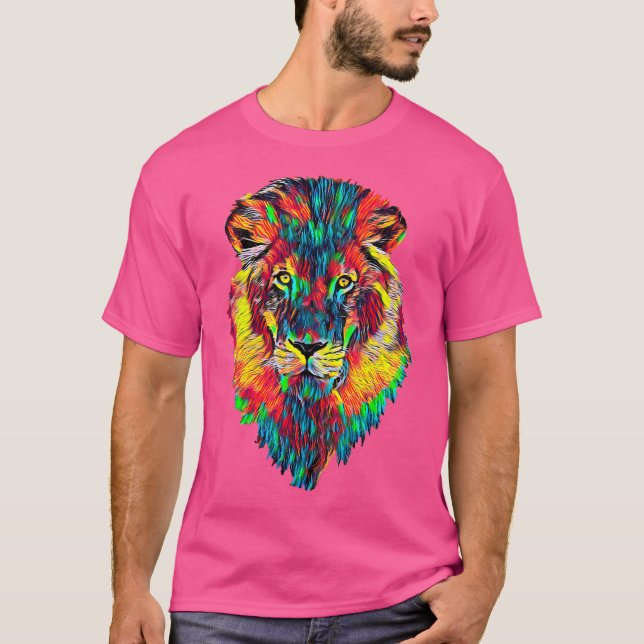 Camiseta Retrato da Cabeça de Leão (Frente)