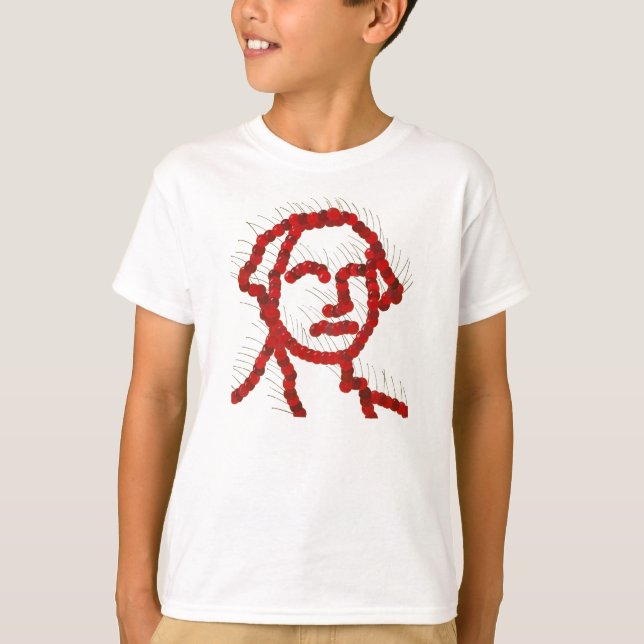 Camiseta Retrato da cereja de George Washington (Frente)