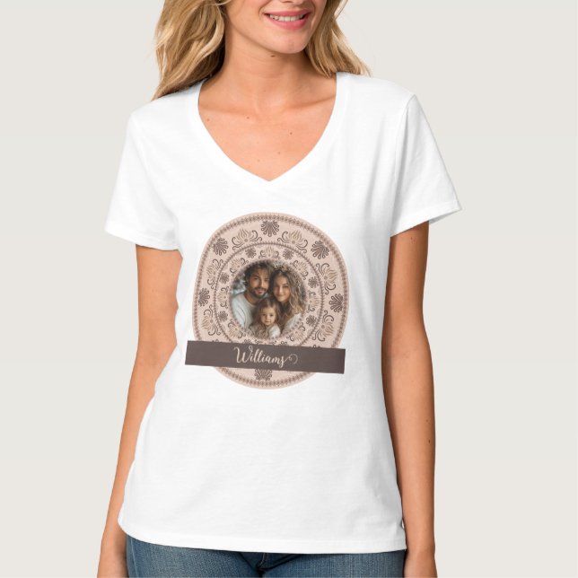 Camiseta Retrato da família personalizada Neutrais aquecido (Frente)
