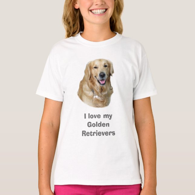 Camiseta Retrato da foto do cão do golden retriever (Frente)