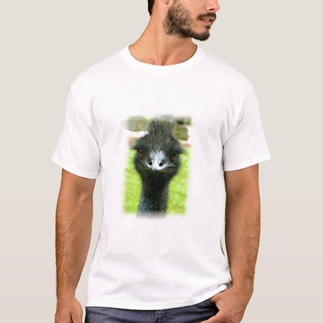 CAMISETA RETRATO DA FOTO DO PÁSSARO DO EMU (Frente)