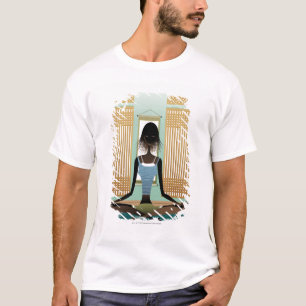 Camiseta Retrato da jovem mulher que faz a ioga