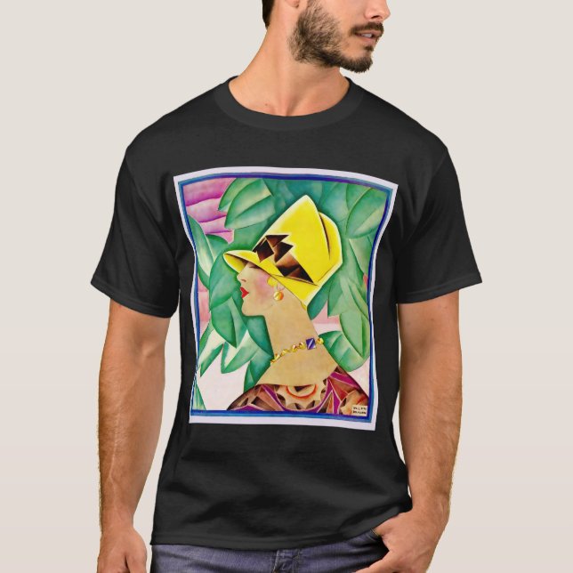 Camiseta Retrato da mulher Art deco (Frente)