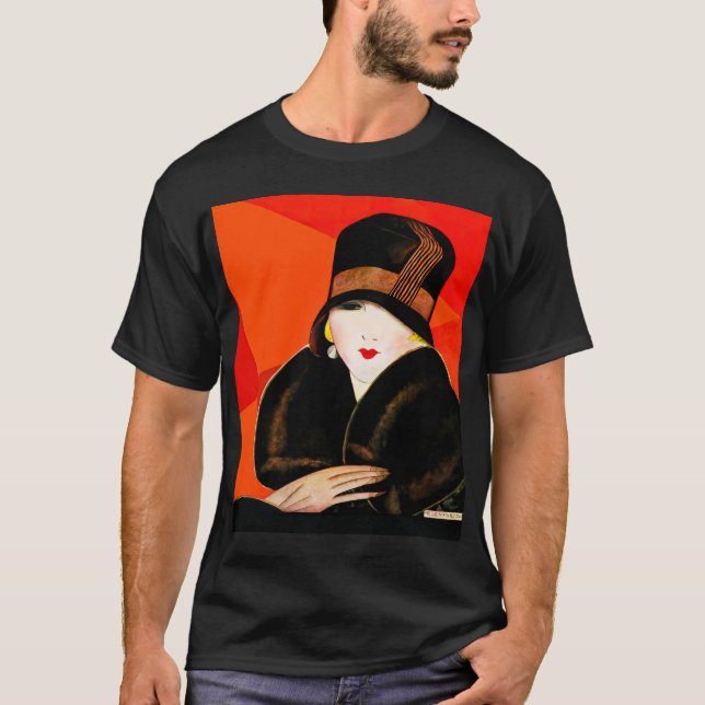 Camiseta Retrato da mulher Art deco (Frente)