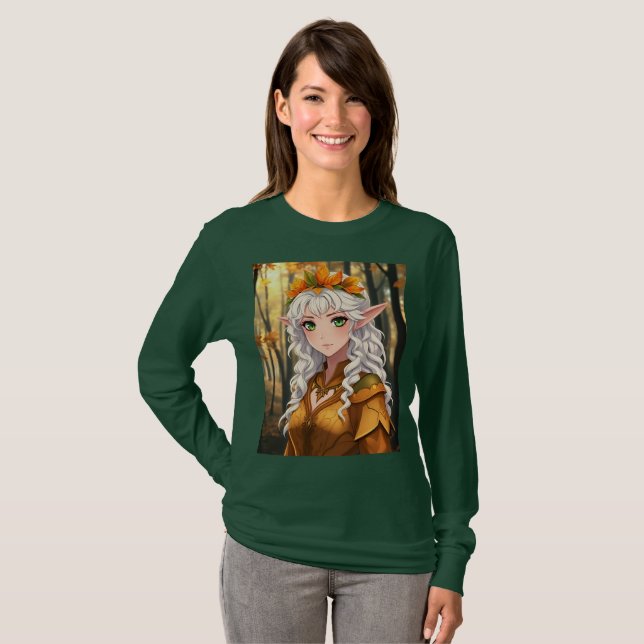 Camiseta Retrato da mulher elven (Frente Completa)