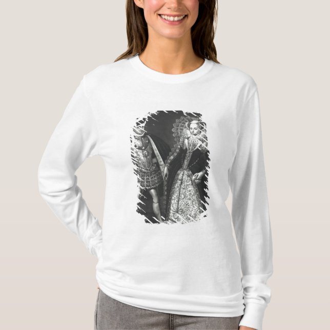 Camiseta Retrato da rainha de Mary de escocês (Frente)