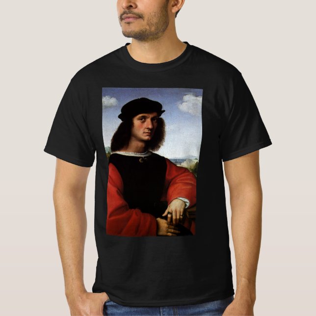 Camiseta Retrato de Agnolo Doni por Raphael Sanzio (Frente)