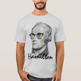 Camiseta Retrato de Alexander Hamilton nos óculos de sol