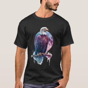 Camiseta Retrato de Amante de Águia Arte Vida Selvagem Flor