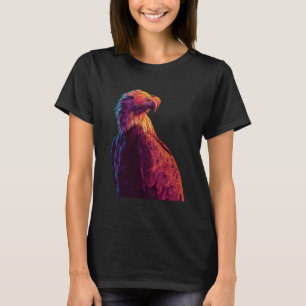 Camiseta Retrato de Amante de Águia Arte Vida Selvagem Flor
