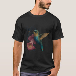 Camiseta Retrato de Amante de Beija-flor Arte Animal Tropic