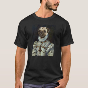 Camiseta Retrato de animal de estimação de cachorro Pug Ren