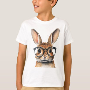 Camiseta Retrato De Aquarela Coelho Cujo Coelho É Cortado C