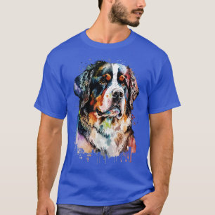Camiseta Retrato de aquarela de Bernese Mountain Dog