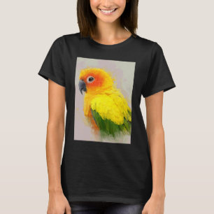 Camiseta Retrato de Aratinga Sol 001 Ilustração de Animal P